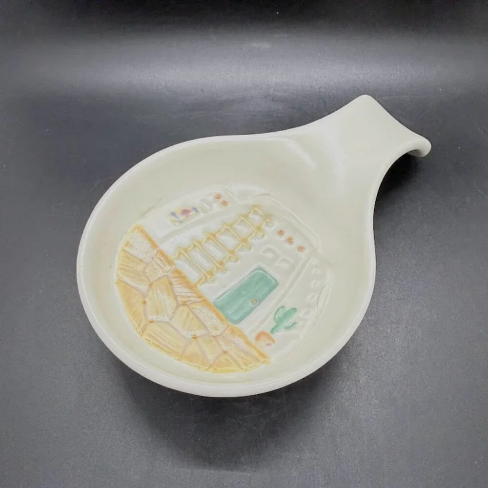 Vintage Treasure Craft Taos Spoon Rest Southwest Adobe House New Mexico Ceramic